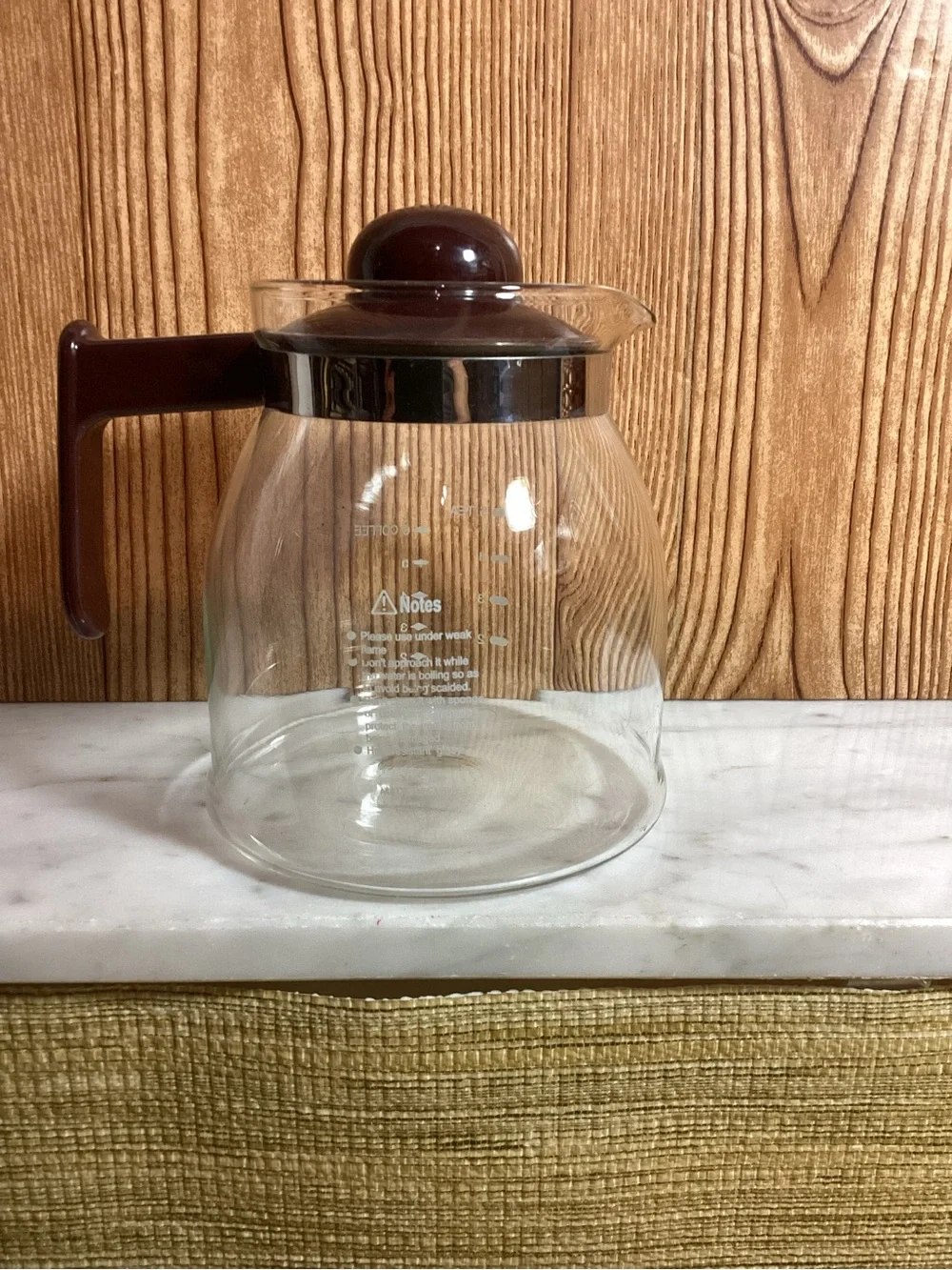 Melitta Glass Coffee/Tea Server with Dark Brown Handle and Lid
